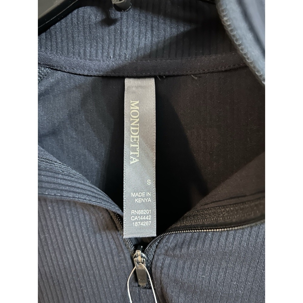 Mondetta Long Sleeve Active Ribbed Half-Zip Pullover Black Size M Thumbholes - Picture 5 of 7